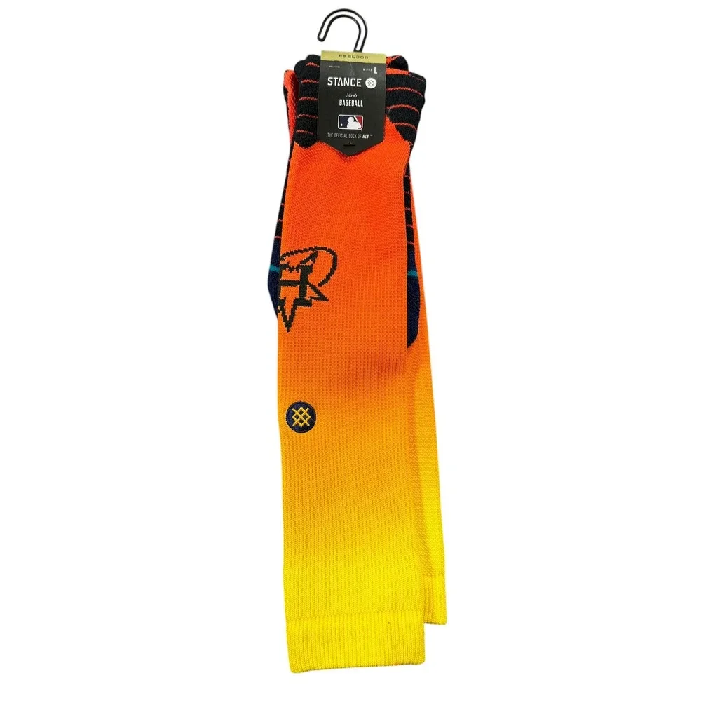 Stance MLB Houston Astros Connect Over The Calf Baseball Socks Mens Large Orange